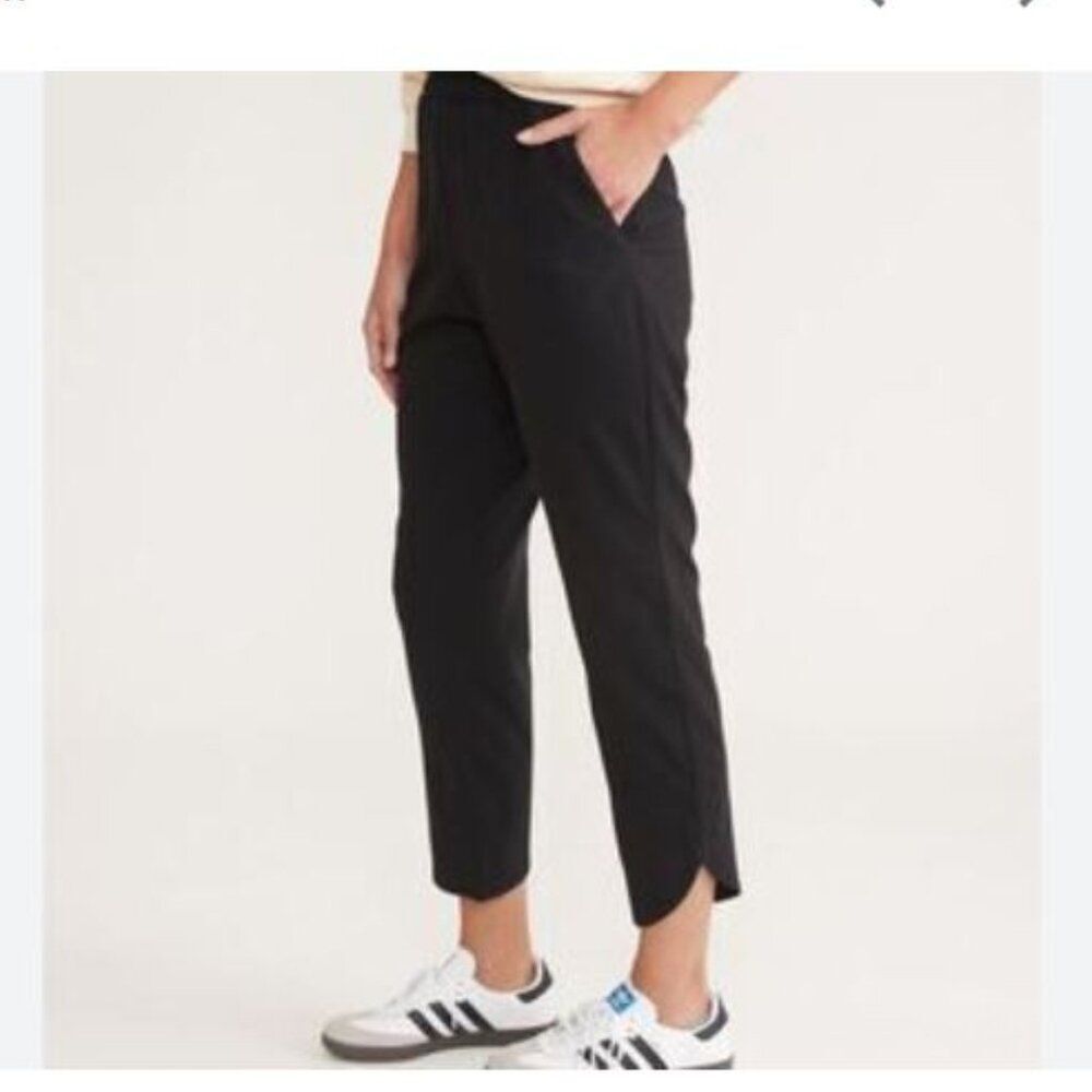 Marine Layer Pants Cropped Pull On Washed Black Tencel Elastic Waist  Sz Small